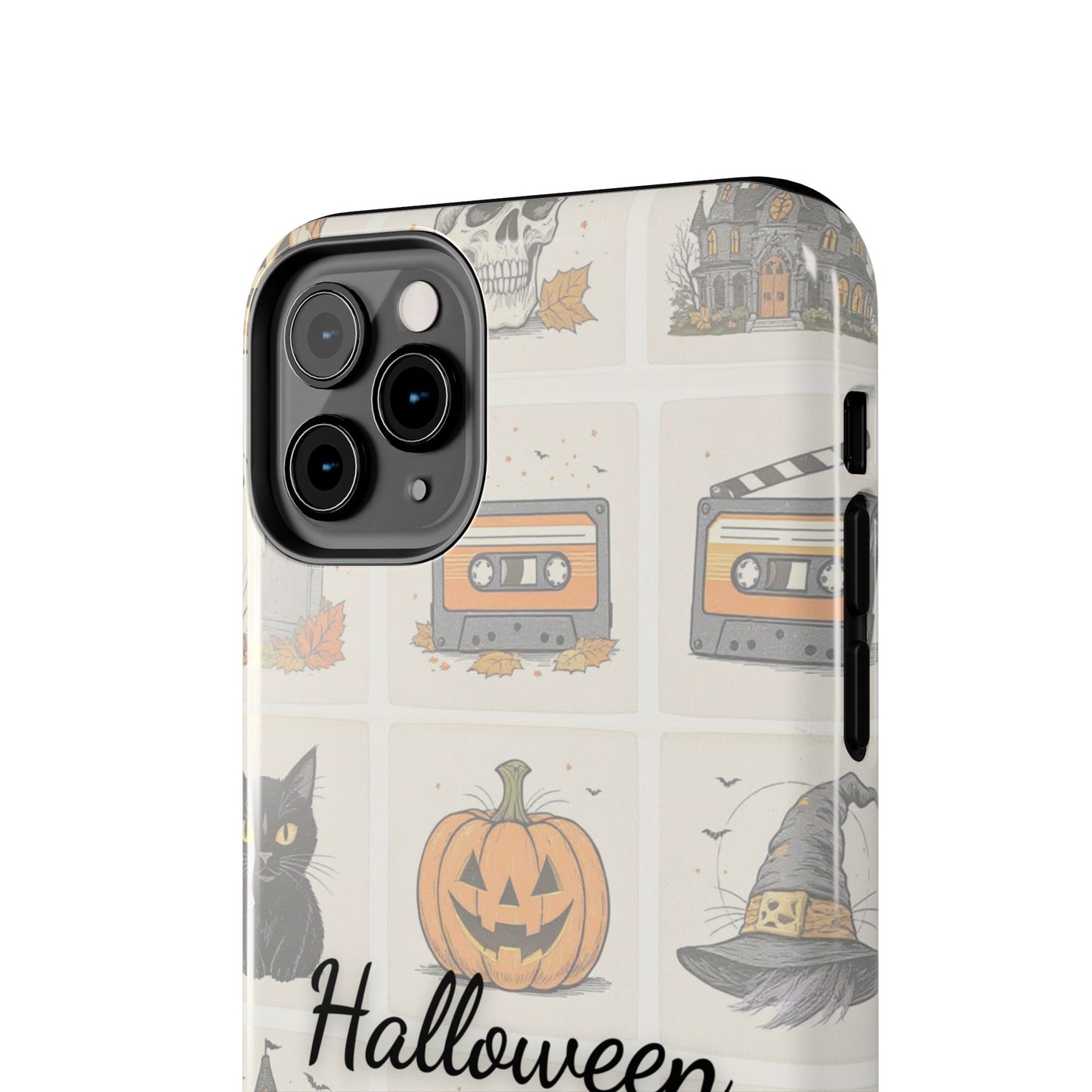 Halloween Phone Case, Spooky Cell Phone Cover, Cute Tough Case for Fall, Perfect for Halloween Lovers, Gift for Her, Cat and Pumpkin Design
