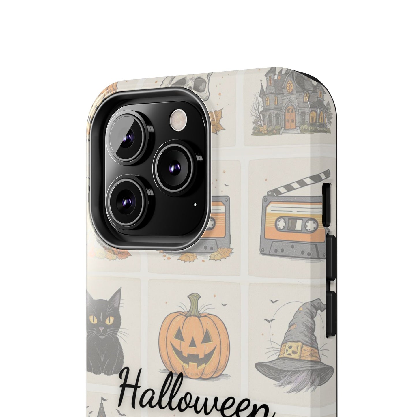 Halloween Phone Case, Spooky Cell Phone Cover, Cute Tough Case for Fall, Perfect for Halloween Lovers, Gift for Her, Cat and Pumpkin Design