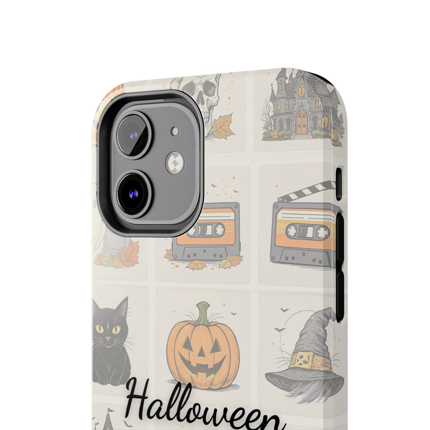 Halloween Phone Case, Spooky Cell Phone Cover, Cute Tough Case for Fall, Perfect for Halloween Lovers, Gift for Her, Cat and Pumpkin Design