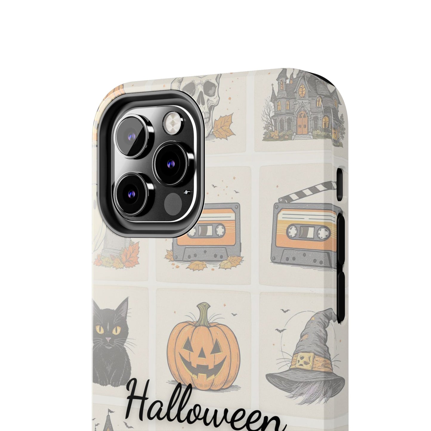 Halloween Phone Case, Spooky Cell Phone Cover, Cute Tough Case for Fall, Perfect for Halloween Lovers, Gift for Her, Cat and Pumpkin Design