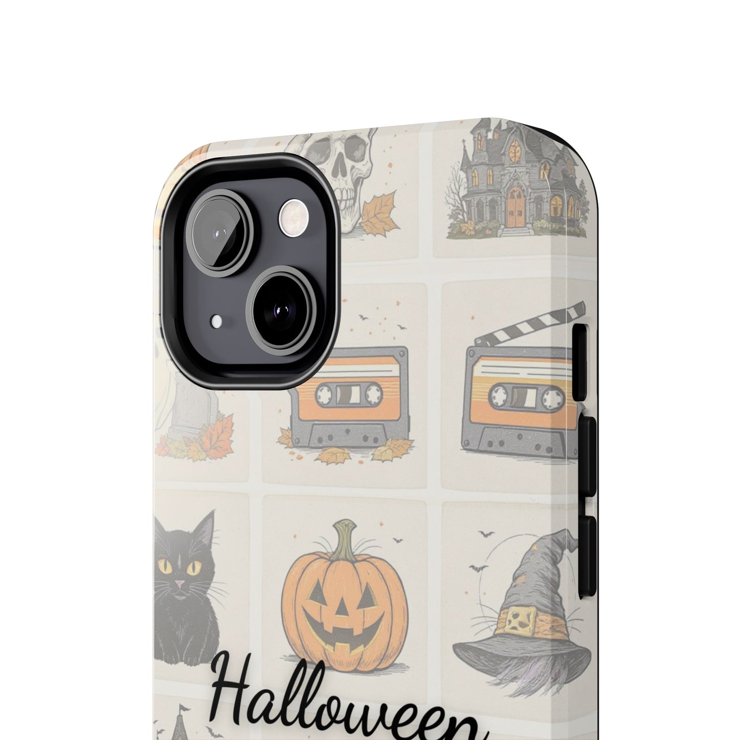 Halloween Phone Case, Spooky Cell Phone Cover, Cute Tough Case for Fall, Perfect for Halloween Lovers, Gift for Her, Cat and Pumpkin Design