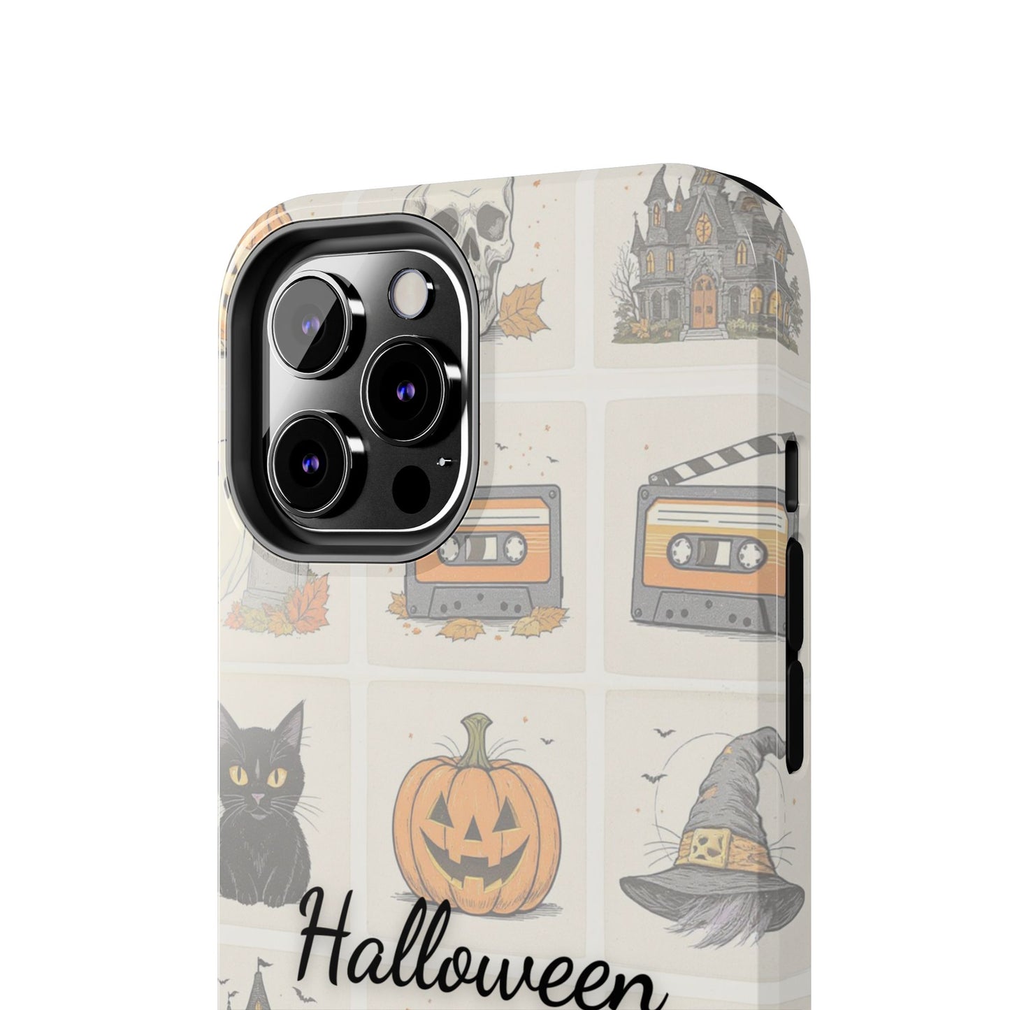 Halloween Phone Case, Spooky Cell Phone Cover, Cute Tough Case for Fall, Perfect for Halloween Lovers, Gift for Her, Cat and Pumpkin Design