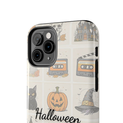 Halloween Phone Case, Spooky Cell Phone Cover, Cute Tough Case for Fall, Perfect for Halloween Lovers, Gift for Her, Cat and Pumpkin Design