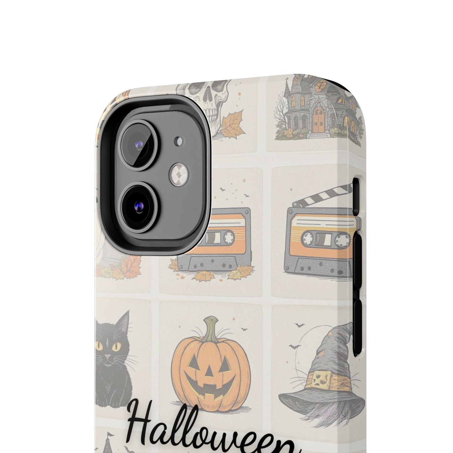 Halloween Phone Case, Spooky Cell Phone Cover, Cute Tough Case for Fall, Perfect for Halloween Lovers, Gift for Her, Cat and Pumpkin Design
